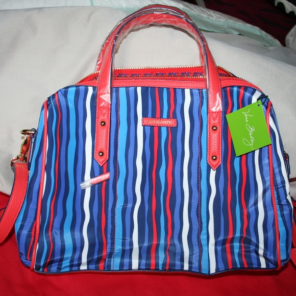 VERA BRADLEY SATCHEL TOTE CROSSBODY BAG COBALT NEW - Picture 2 of 8